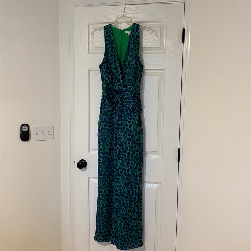 Harlyn Green and Blue Leopard Print Jumpsuit.